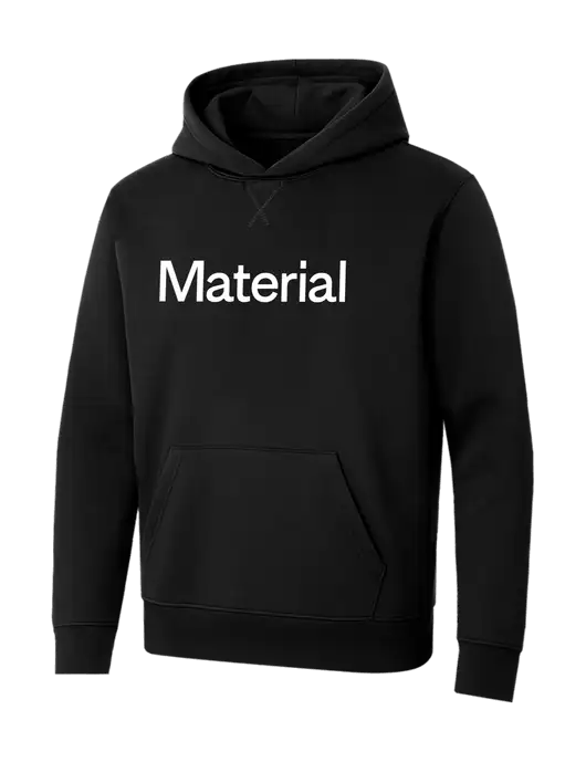 Allmade Deep Black Organic French Terry Pullover Hoodie w/Material Logo