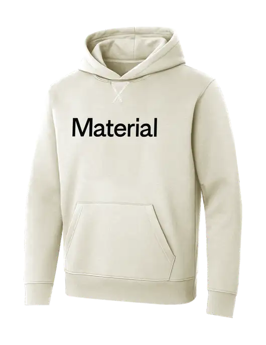 Allmade White Sand Organic French Terry Pullover Hoodie w/Material Logo