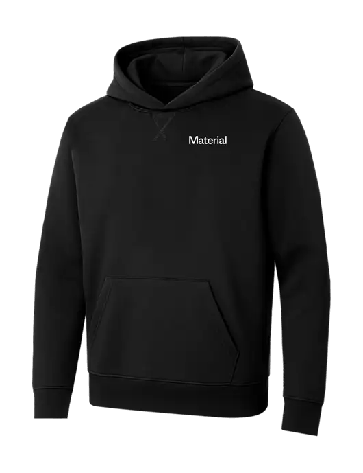 Allmade Deep Black Organic French Terry Pullover Hoodie w/Material Logo