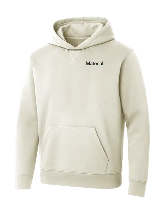 Allmade White Sand Organic French Terry Pullover Hoodie w/Material Logo