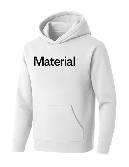 BELLA+CANVAS Heathered White Sponge Fleece Pullover Hoodie w/Material Logo