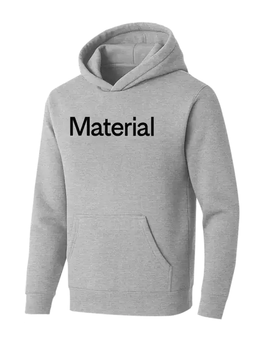 BELLA+CANVAS Light Grey Heather Sponge Fleece Pullover Hoodie w/Material Logo