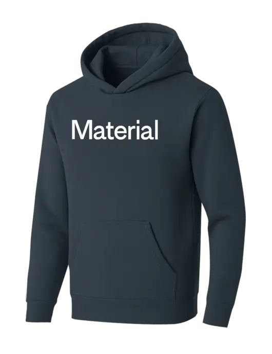 BELLA+CANVAS Dark Grey Sponge Fleece Pullover Hoodie w/Material Logo