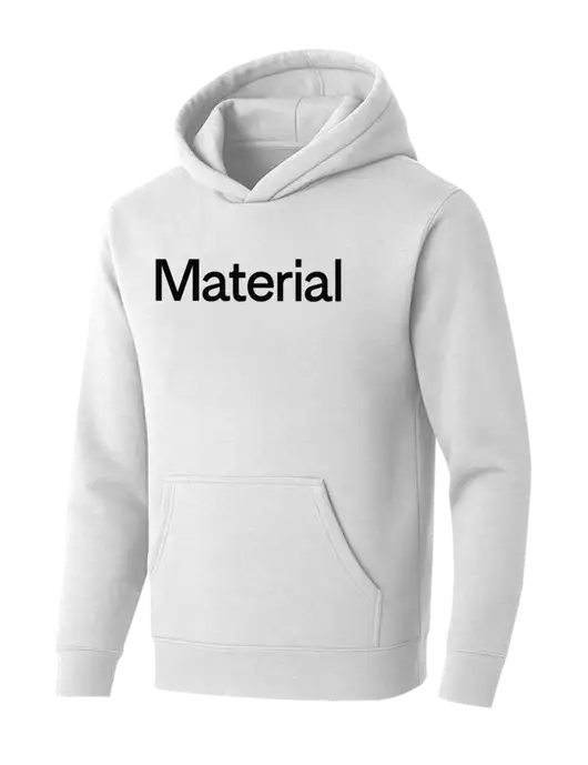 BELLA+CANVAS Medium Light Grey Sponge Fleece Pullover Hoodie w/Material Logo