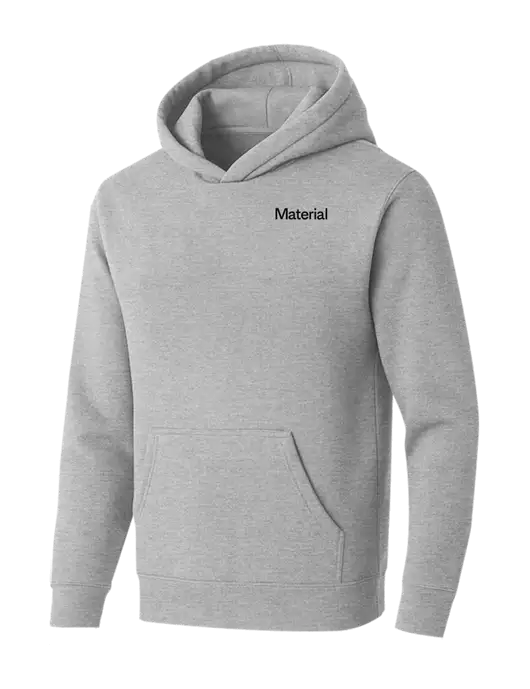 BELLA+CANVAS Light Grey Heather Sponge Fleece Pullover Hoodie w/Material Logo