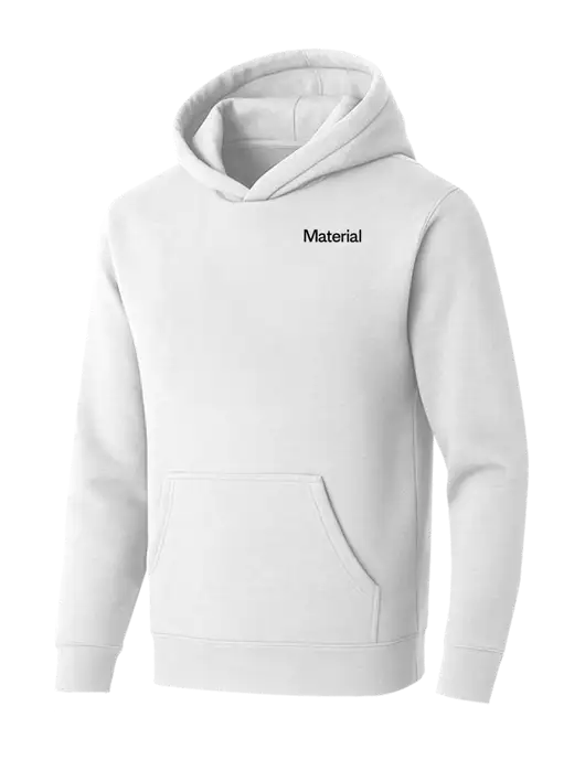 BELLA+CANVAS White Sponge Fleece Pullover Hoodie w/Material Logo