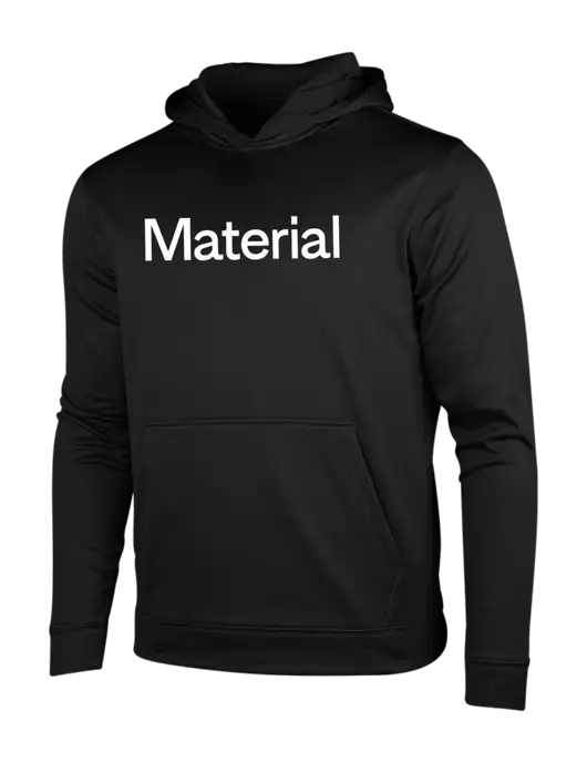 Black Fleece Sport-Wick Hooded Pullover w/Material Logo