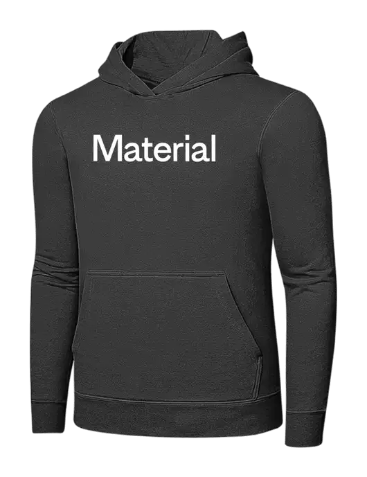 Charcoal 7.8 oz Ring Spun Hooded Sweatshirt w/Material Logo