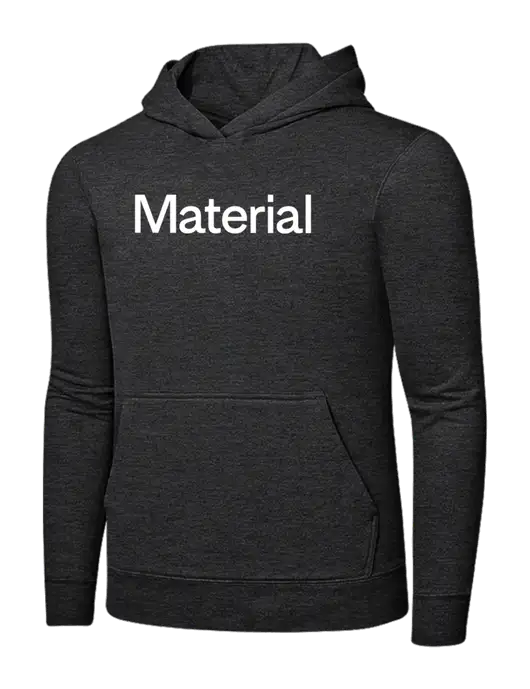 Dark Heather Grey 7.8 oz Ring Spun Hooded Sweatshirt w/Material Logo