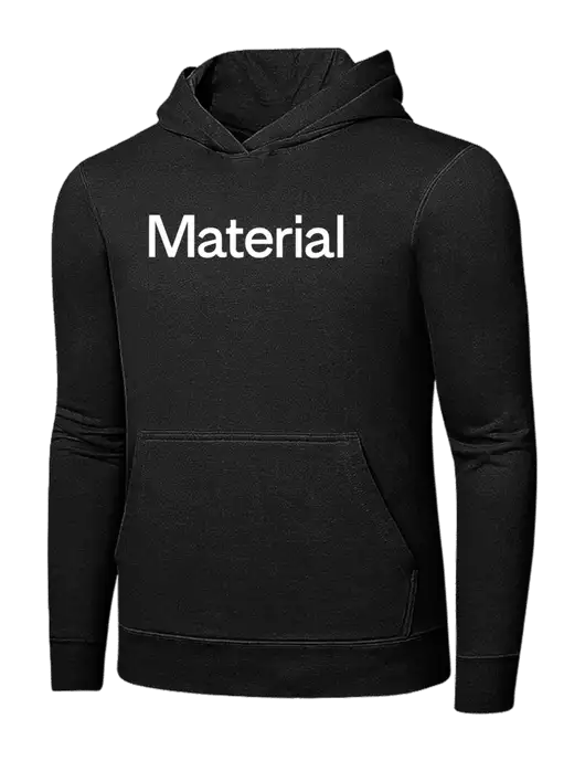 Jet Black 7.8 oz Ring Spun Hooded Sweatshirt w/Material Logo