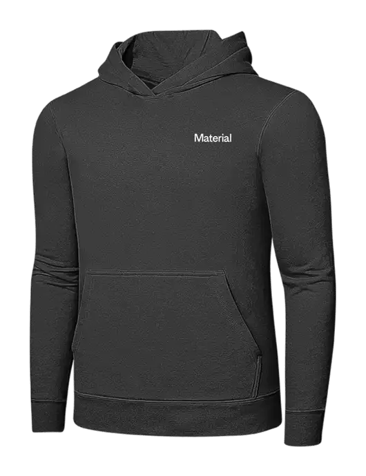 Charcoal 7.8 oz Ring Spun Hooded Sweatshirt w/Material Logo