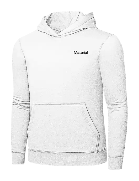 White 7.8 oz Ring Spun Hooded Sweatshirt w/Material Logo