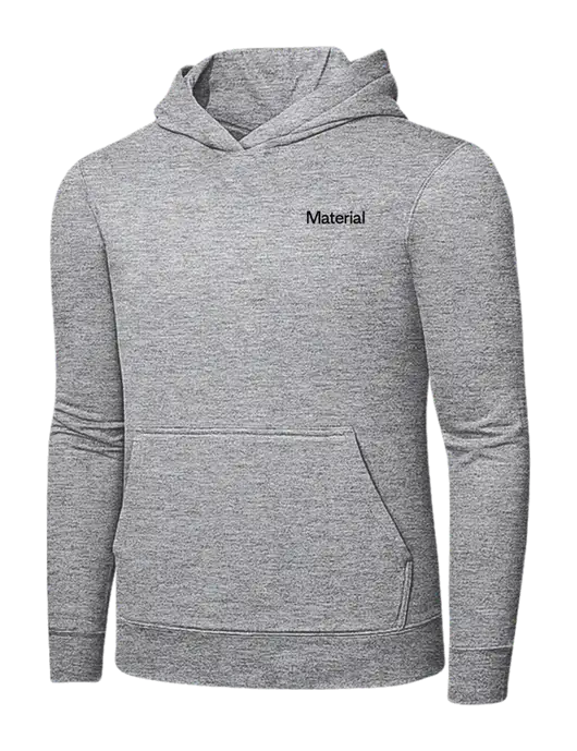 Light Grey Heather 7.8 oz Ring Spun Hooded Sweatshirt w/Material Logo