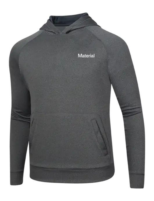 Tech Graphite Heather Fleece Hooded Sweatshirt w/Material Logo