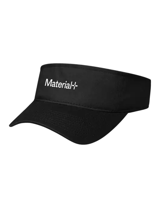 Black Cap Visor w/Material+ Logo