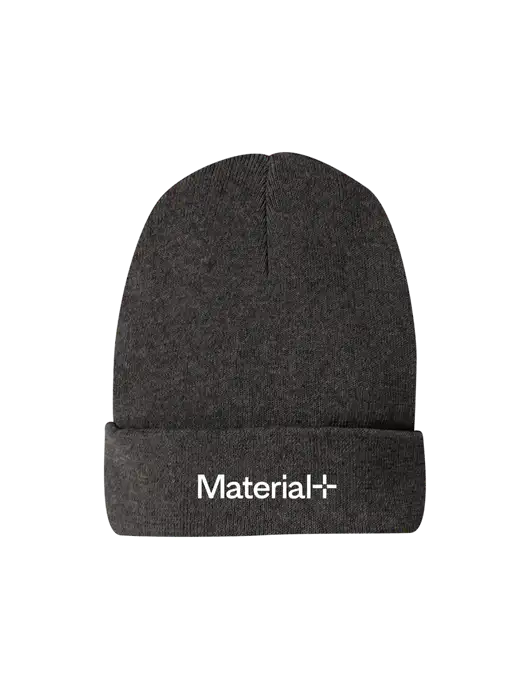 Recycled Charcoal Heather Beanie w/Material+ Logo