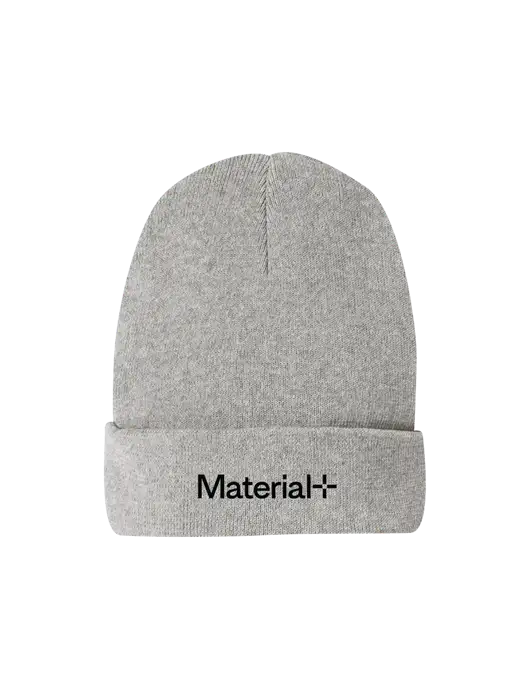 Recycled Light Heather Grey Beanie w/Material+ Logo