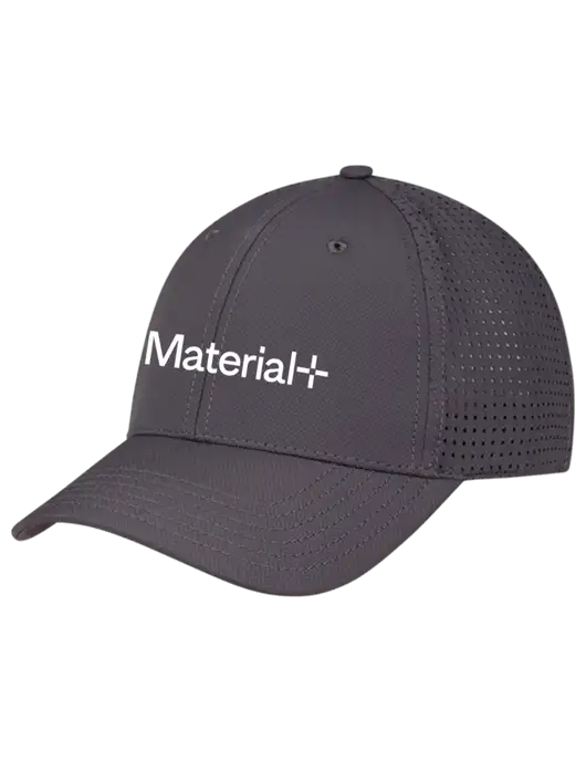 Charcoal Performance Stretchable Cap Hook & Loop w/Material+ Logo