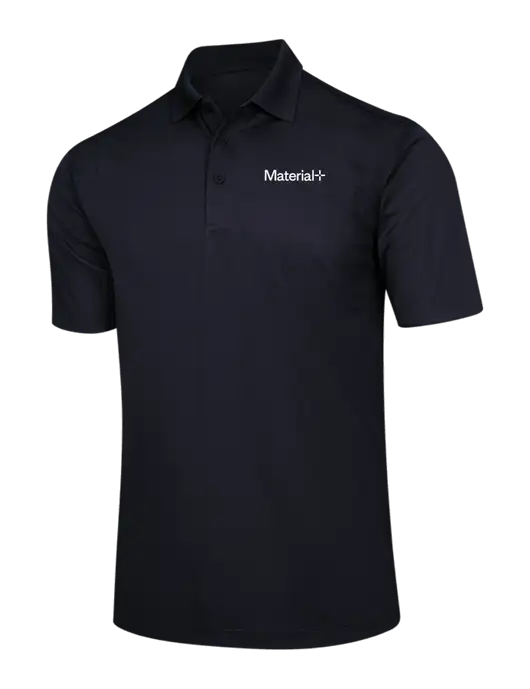 Black Micropique Sport-Wick Polo w/Material+ Logo