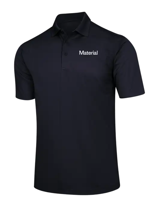 Black Micropique Sport-Wick Polo w/Material Logo