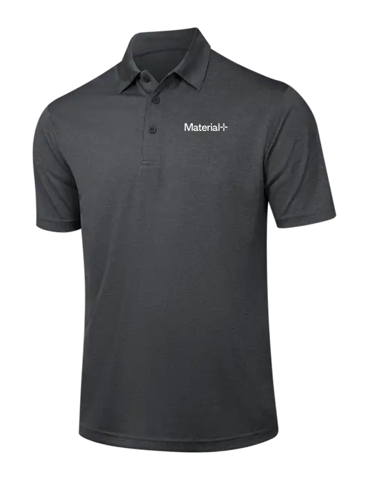 Dark Grey Heather Contender Polo w/Material+ Logo