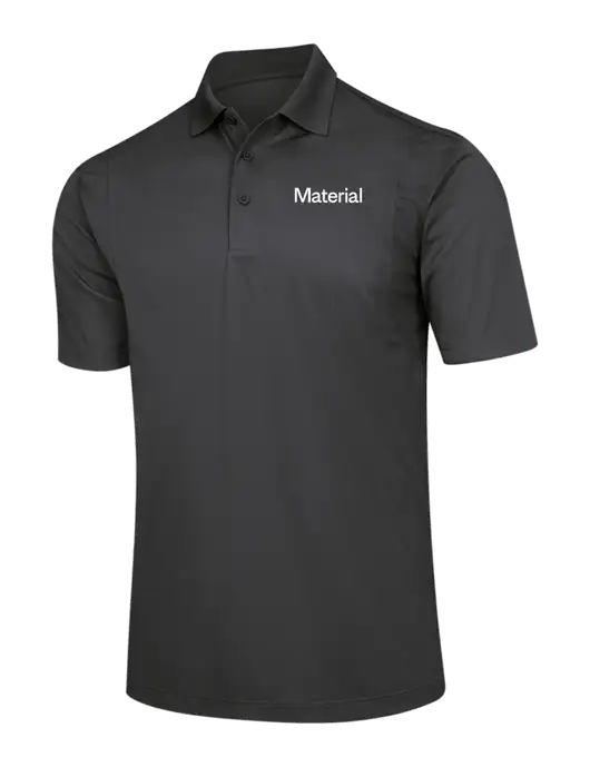 Dark Grey Micropique Sport-Wick Polo w/Material Logo