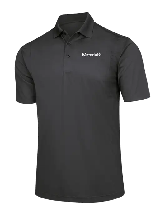 Dark Grey Micropique Sport-Wick Polo w/Material+ Logo