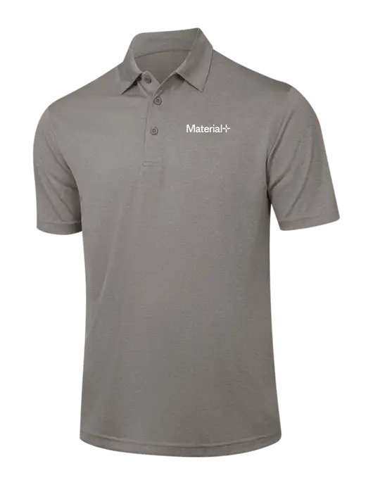 Medium Grey Heather Contender Polo w/Material+ Logo