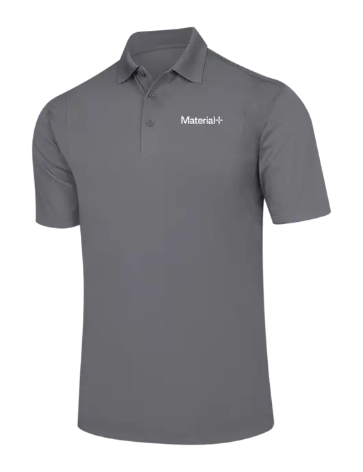 Medium Grey Micropique Sport-Wick Polo w/Material+ Logo
