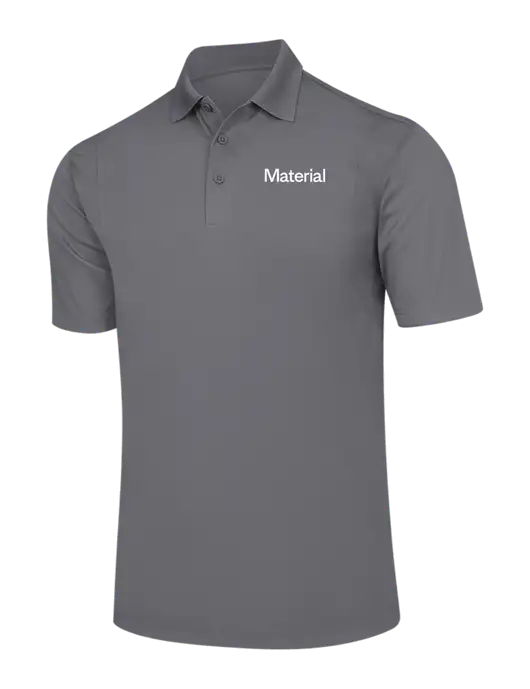Medium Grey Micropique Sport-Wick Polo w/Material Logo
