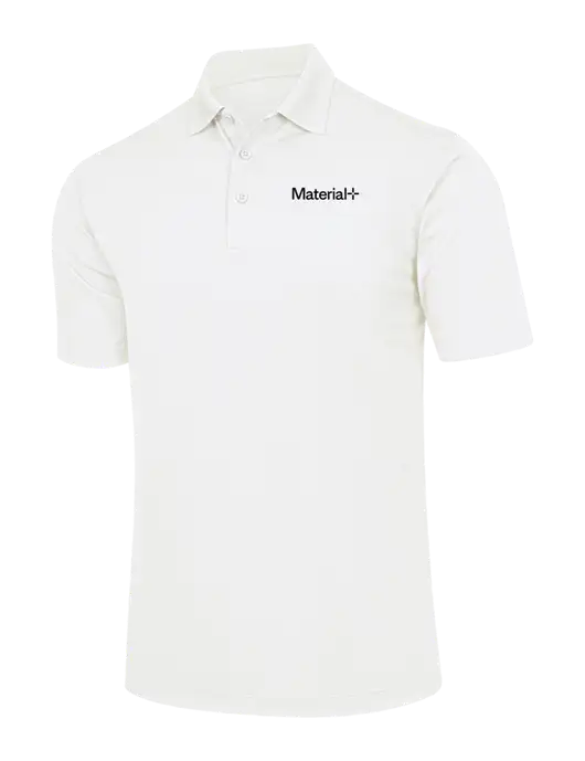 White Micropique Sport-Wick Polo w/Material+ Logo
