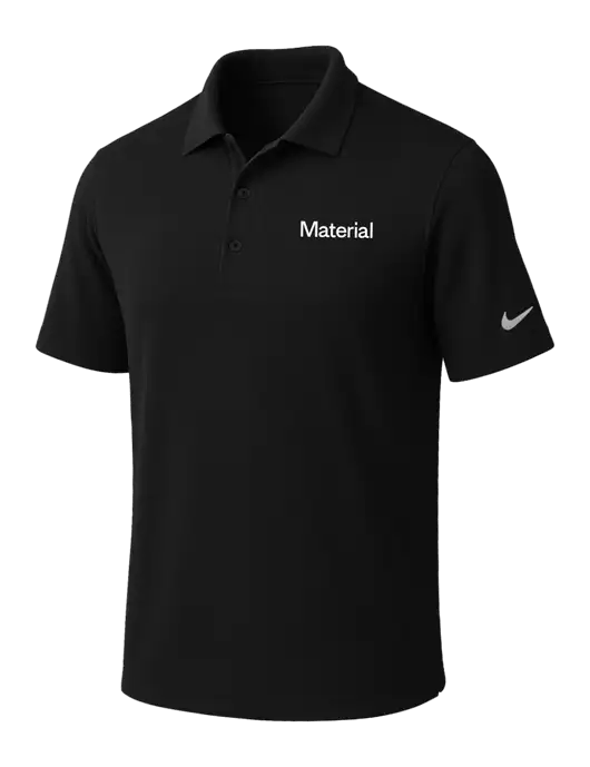 NIKE Black Dri-Fit Micro Pique Polo w/Material Logo