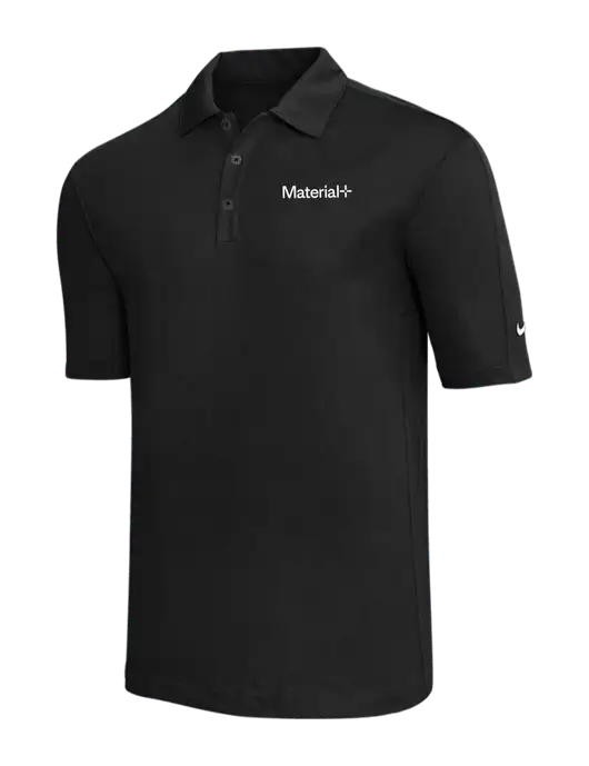 Nike Black Tech Sport Dri-FIT Polo w/Material+ Logo