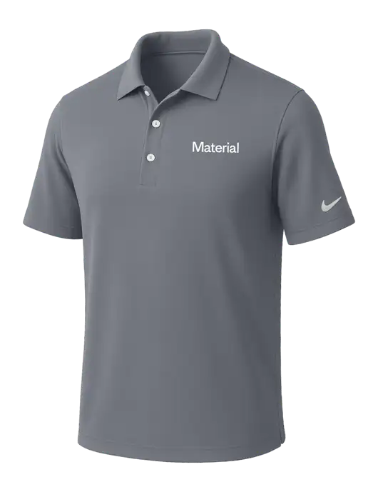 NIKE Medium Grey Dri-Fit Micro Pique Polo w/Material Logo