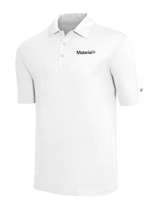 Nike White Tech Sport Dri-FIT Polo w/Material+ Logo