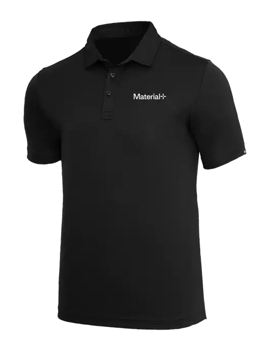 TravisMathew Black Coto Performance Polo w/Material+ Logo