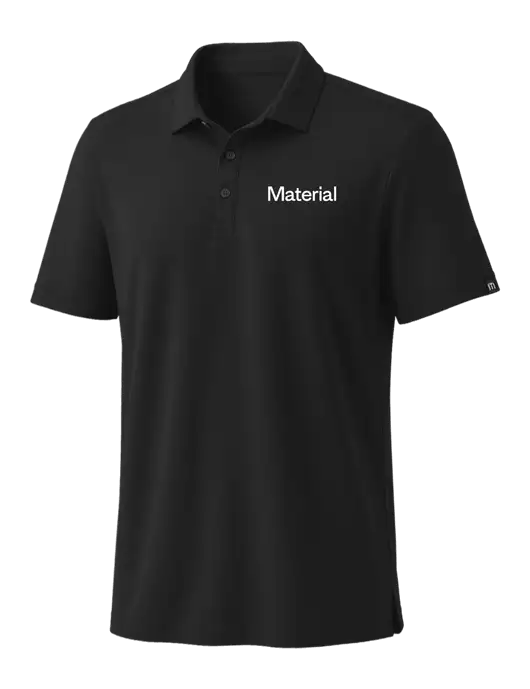 TravisMathew Black Coto Performance Polo w/Material Logo