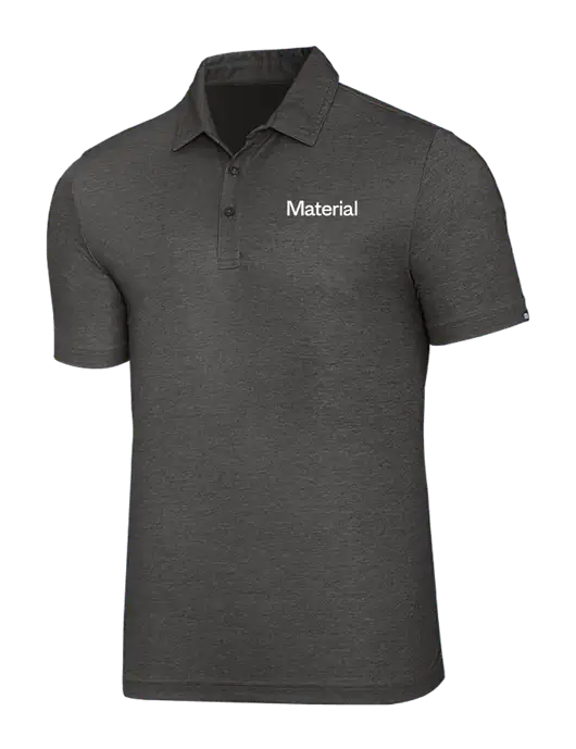 TravisMathew Black Heather Oceanside Polo w/Material Logo