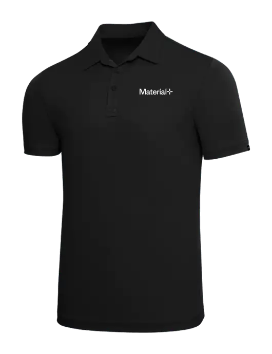 TravisMathew Black Solid Oceanside Polo w/Material+ Logo