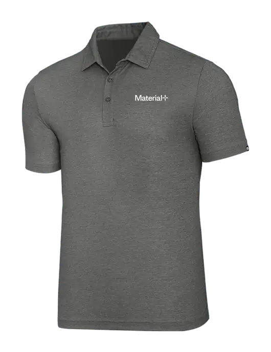TravisMathew Grey Heather Oceanside Polo w/Material+ Logo