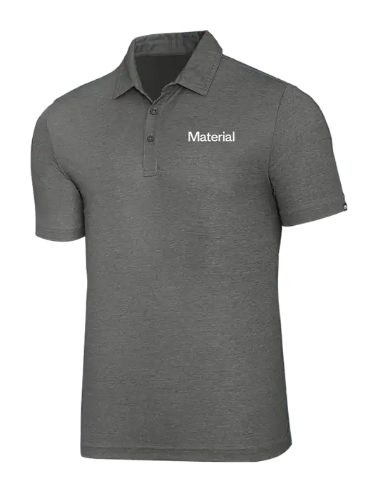 TravisMathew Grey Heather Oceanside Polo w/Material Logo
