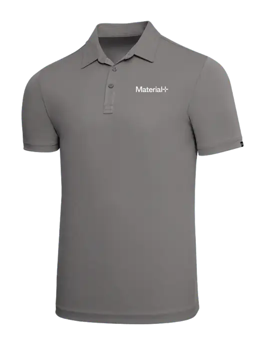 TravisMathew Grey Solid Oceanside Polo w/Material+ Logo