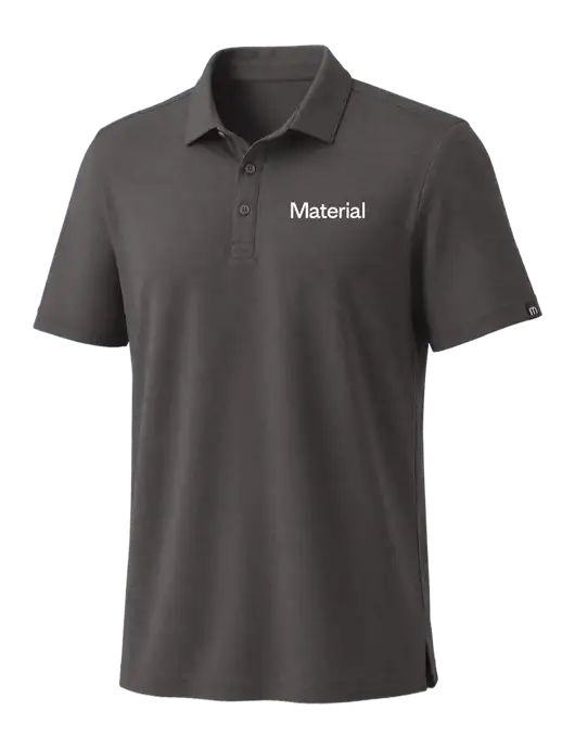TravisMathew Med Dark Grey Coto Performance Polo w/Material Logo