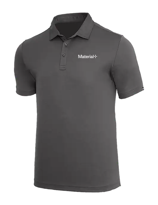 TravisMathew Med Dark Grey Coto Performance Polo w/Material+ Logo