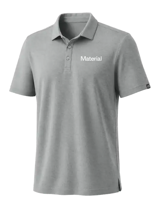 TravisMathew Medium Grey Heather Coto Performance Polo w/Material Logo