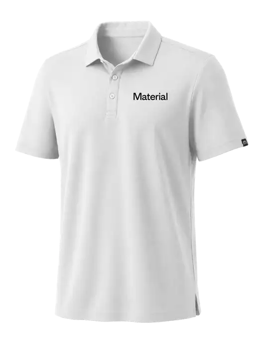 TravisMathew White Coto Performance Polo w/Material Logo