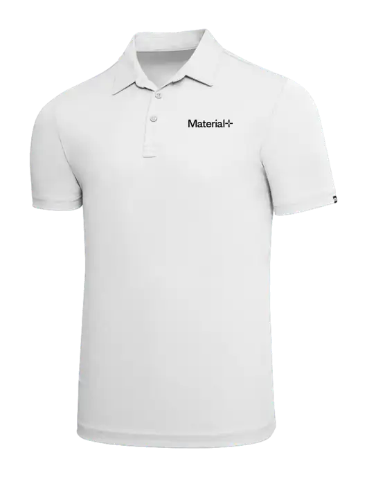 TravisMathew White Solid Oceanside Polo w/Material+ Logo