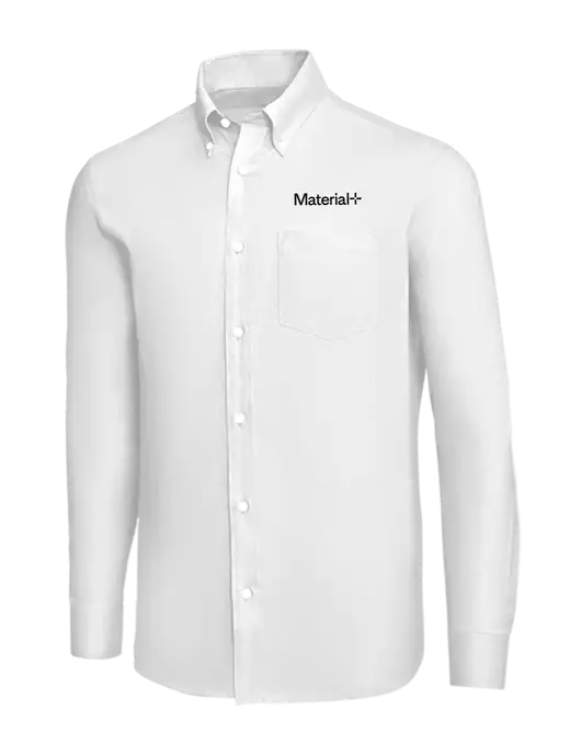 Brooks Brothers White Wrinkle-Free Stretch Nailhead Shirt w/Material+ Logo