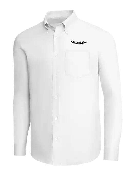 Brooks Brothers White Wrinkle-Free Stretch Pinpoint Shirt w/Material+ Logo