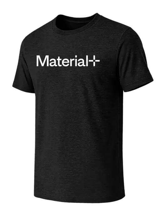 BELLA+CANVAS Black Heather CVC Short Sleeve Tee w/Material+ Logo
